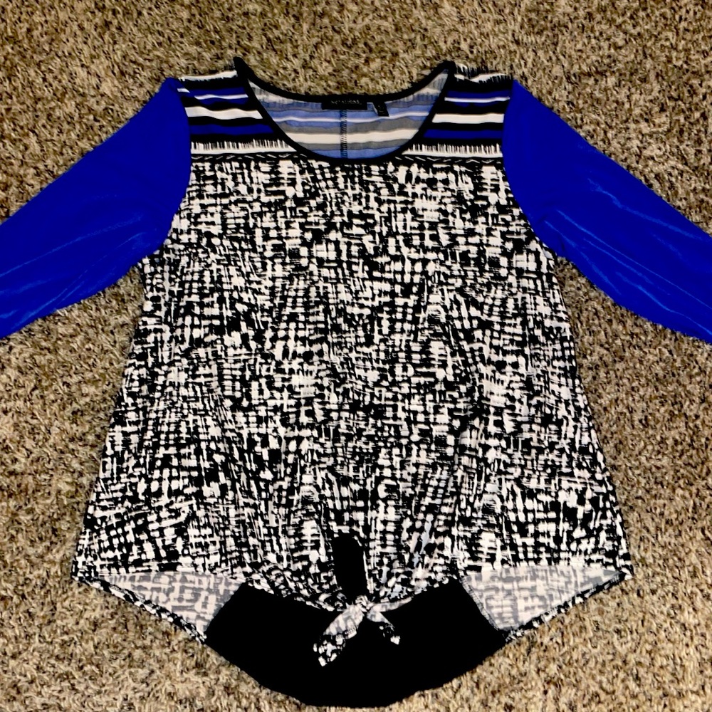 Quarter Sleeve stripe/marble blouse
